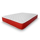 amuéblate online Matelas à mémoire de Forme Visco Red réversible, fermeté Moyenne-élevée, Respirant, Anti-acariens, Anti-bactéries et hypoallergénique, Mousse à mémoire, Blanc, 90 x 190 cm