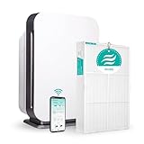 Alen Purificateur d'air BreatheSmart 75i HEPA avec filtre pur pour grandes pièces jusqu'à 200 m² – Parfait pour le salon et la cuisine – Capture les allergènes, la poussière et les moisissures – Blanc