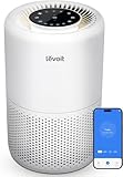 LEVOIT Purificateur d'Air Chambre Silencieux, Élimine 99.97% des Allergènes, Compatible avec APP Alexa, Programmable avec Veilleuse, Jusqu'à 35m², Air Purifier pour Poussières Animaux Odeurs Core 200S