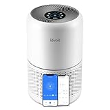 LEVOIT Purificateur d'Air HEPA Intelligent contre Allergie Pollen & Graminée, Purifier jusqu'à 50㎡, Surveille La Qualité de l'Air, Contrôle par App Alexa, 22dB Silencieux, Core 300S