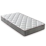 LUXIABED Matelas 90X200 cm Mousse à Mémoire Réversible Hiver/Été Individuel Anti-Acariens et Respirant Noyau Flexible Ferme Moyenne Couleur Gris Modèle Elixir Épaisseur 14 cm