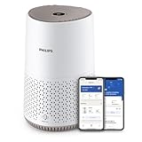 Philips Purificateur d'Air Séries 600, Ultra-silencieux et économe en énergie, éfficace contre allergies, Filtre HEPA élimine 99.97% des polluants, Jusqu'à 44m2, Contrôle par App, Blanc (AC0650/10)