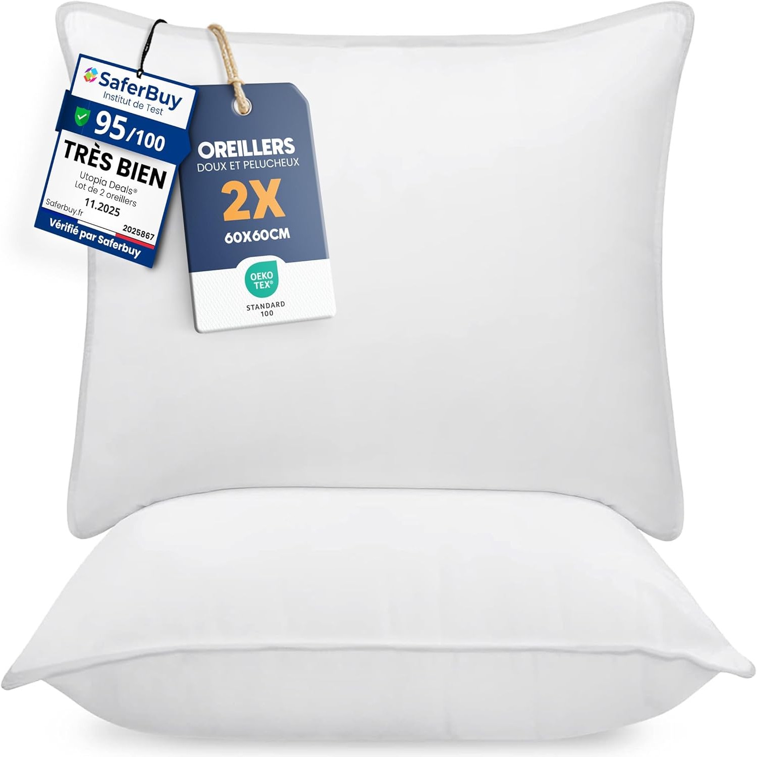 Utopia Bedding Pillow (lot de 2)