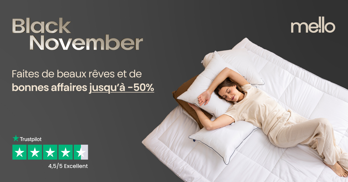 Black November Mello : matelas, couettes et oreillers en promotion jusqu’au 29 novembre